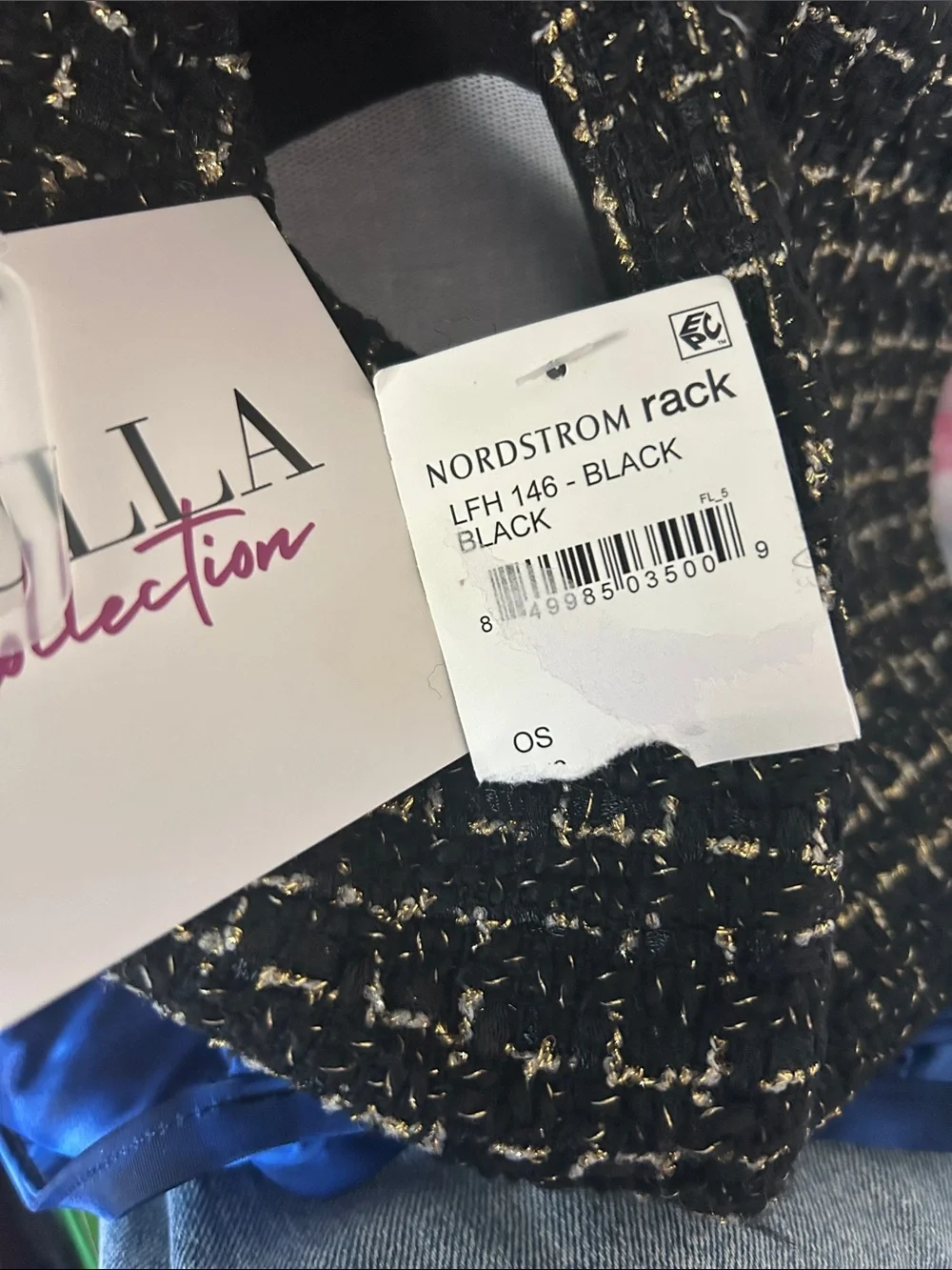Black and White Tweed Baseball Cap